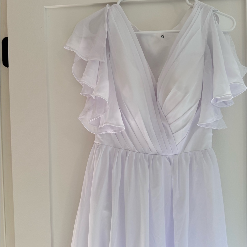 Elegant White Ruffled Dress